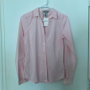 H&M striped button down, white and pink.